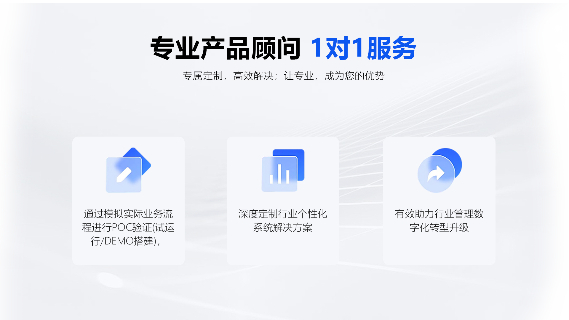 专业产品顾问 1对1服务